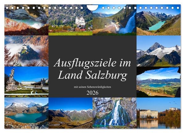 Produktbild: Ausflugsziele im Land Salzburg (Wandkalender 2026 DIN A4 quer), CALVENDO Monatskalender