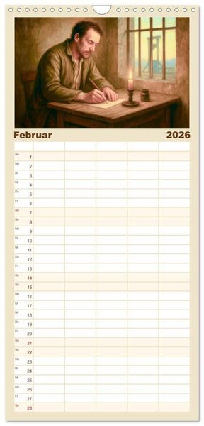 Produktbild: Familienplaner 2026 - Victor Hugo mit 5 Spalten (Wandkalender, 21 x 45 cm) CALVENDO