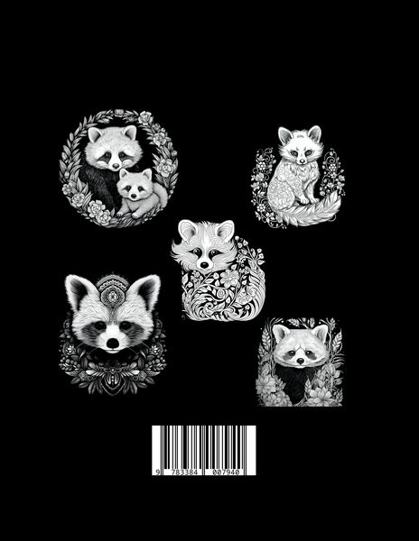Produktbild: Schwarzes &bdquo;Roter Panda Malbuch&ldquo;.