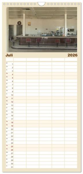 Produktbild: Familienplaner 2026 - Wo der Wind Wohnt, Amerikas Lost Places mit 5 Spalten (Wandkalender, 21 x 45 cm) CALVENDO