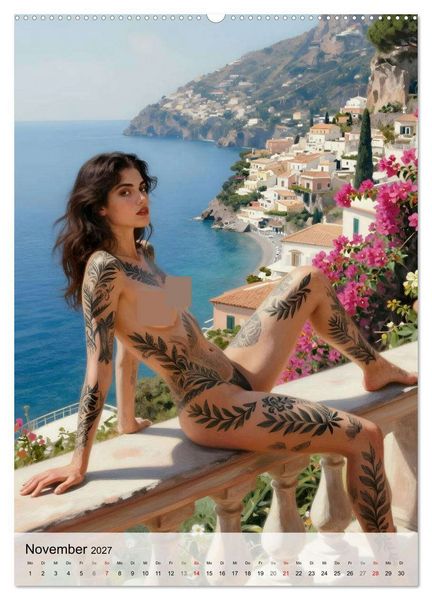 Produktbild: Tattoo Engel (Wandkalender 2027 DIN A2 hoch), CALVENDO Monatskalender