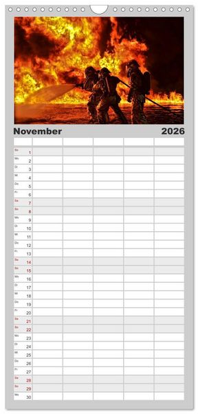 Produktbild: Familienplaner 2026 - Feuerwehr - weltweit im Einsatz mit 5 Spalten (Wandkalender, 21 x 45 cm) CALVENDO