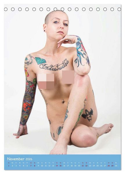 Produktbild: Nude Tattoo (Tischkalender 2026 DIN A5 hoch), CALVENDO Monatskalender