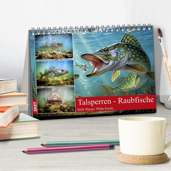 Produktbild: Talsperren - Raubfische (Tischkalender 2027 DIN A5 quer), CALVENDO Monatskalender