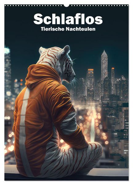 Schlaflos Tierische Nachteulen (Wandkalender 2026 DIN A2 hoch), CALVENDO Monatskalender