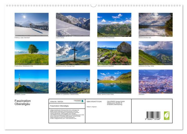 Produktbild: Faszination Oberallg&auml;u (hochwertiger Premium Wandkalender 2026 DIN A2 quer), Kunstdruck in Hochglanz