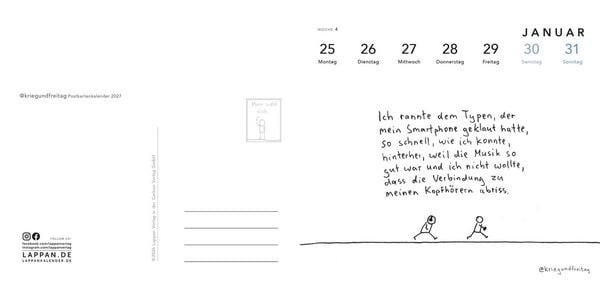 Produktbild: kriegundfreitag: Postkartenkalender 2027
