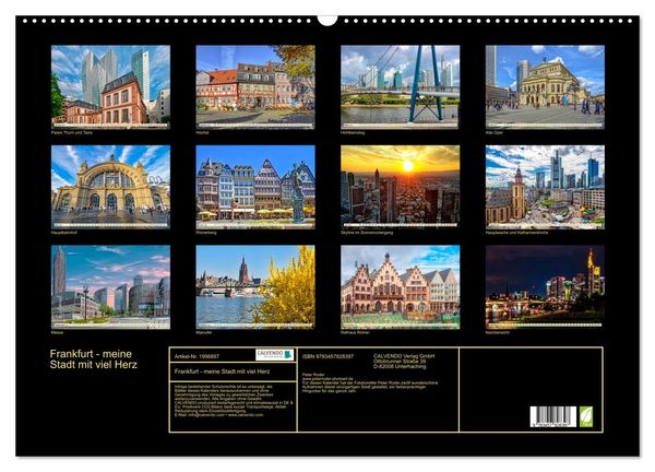 Produktbild: Frankfurt - meine Stadt mit viel Herz (Wandkalender 2026 DIN A2 quer), CALVENDO Monatskalender