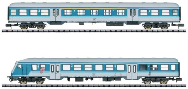 'MiniTrix 18262 N 2er-Set Personenwagen Regionalexpress 'Blaulinge' der GfF 2er-Wagen-Set'