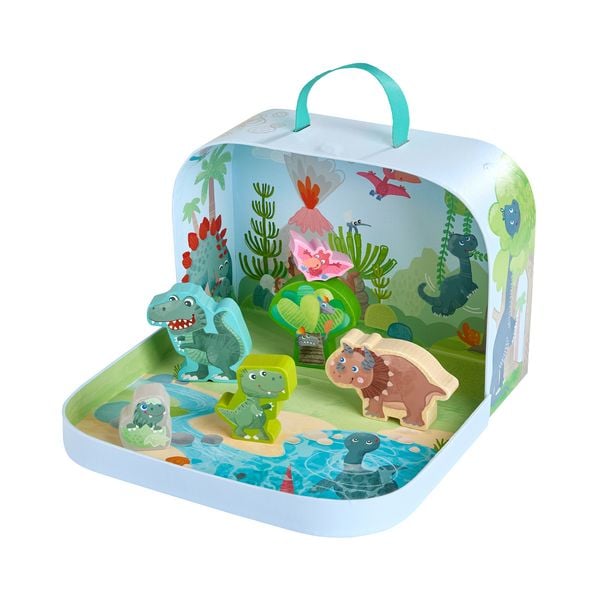 Produktbild: HABA 2014170001 - Spielwelt im Koffer, Dinosaurier Spielkoffer mit 6 Spielfiguren, L&auml;nge: 25 cm