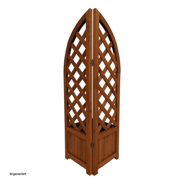 Produktbild: HTI-Living Pflanzkasten mit Rankgitter aus Holz braun Blumenkasten f&uuml;r Balkon, Terrasse und Garten