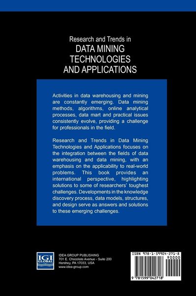 Produktbild: Research and Trends in Data Mining Technologies and Applications
