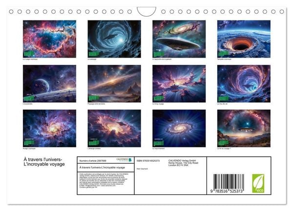 Produktbild: &Agrave; travers l'univers-L'incroyable voyage (Calendrier mural 2026 DIN A4 vertical), CALVENDO calendrier mensuel