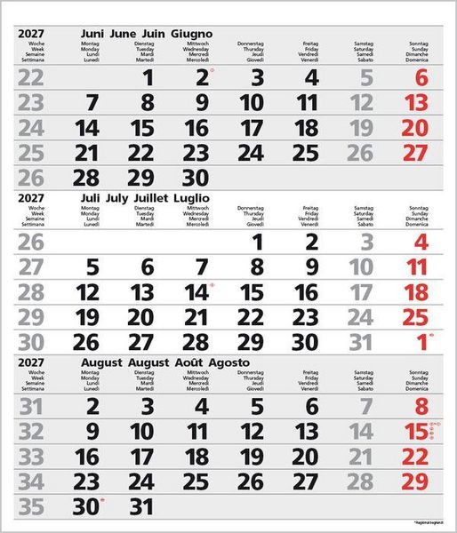 Produktbild: 3-Monats-Planer Comfort Grau 2027