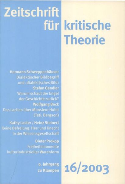 Produktbild: Zeitschrift f&uuml;r kritische Theorie / Zeitschrift f&uuml;r kritische Theorie, Heft 16 (2003)