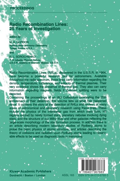 Produktbild: Radio Recombination Lines: 25 Years of Investigation
