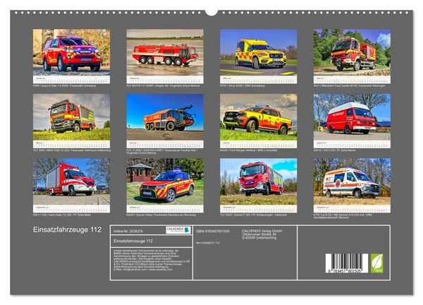 Produktbild: Einsatzfahrzeuge 112 (hochwertiger Premium Wandkalender 2026 DIN A2 quer), Kunstdruck in Hochglanz