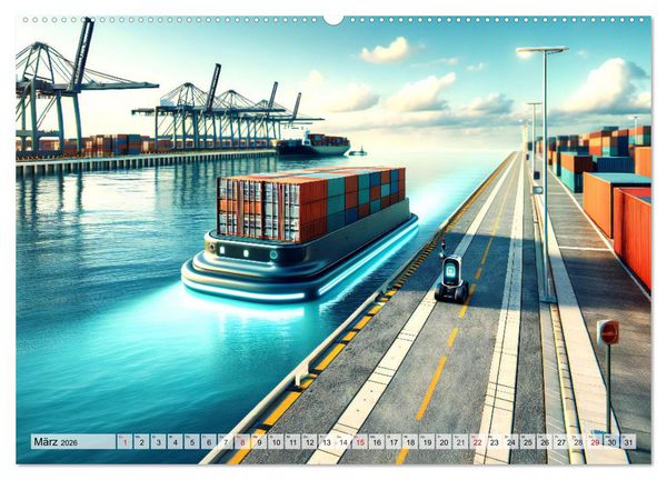 Produktbild: Die Zukunft im Hamburger Hafen: Visionen und M&ouml;glichkeiten von Morgen. (hochwertiger Premium Wandkalender 2026 DIN A2 quer), Kunstdruck in Hochglanz