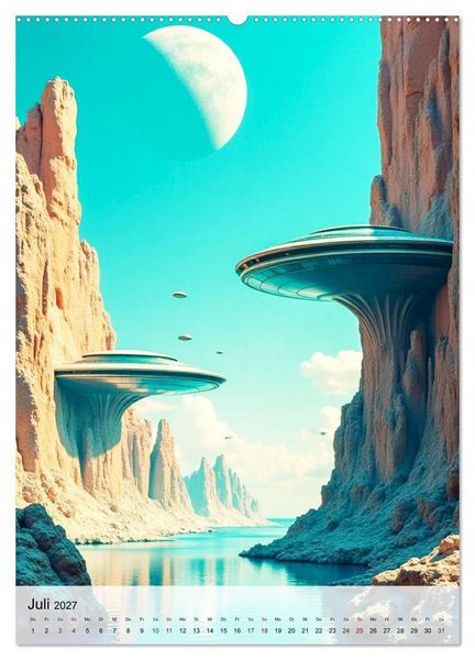 Produktbild: Retro Sci-Fi - Aufbruch zu neuen Grenzen (hochwertiger Premium Wandkalender 2027 DIN A2 hoch), Kunstdruck in Hochglanz