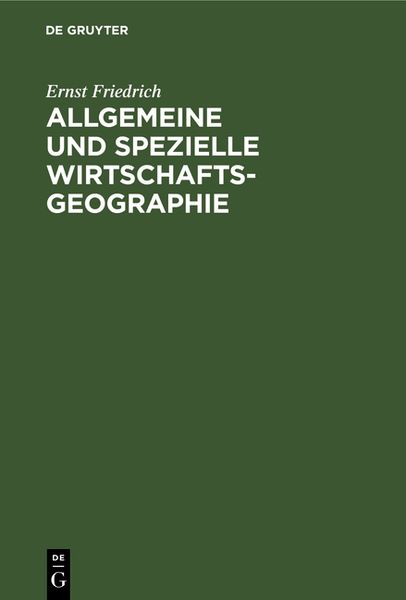 Produktbild: Allgemeine und spezielle Wirtschaftsgeographie