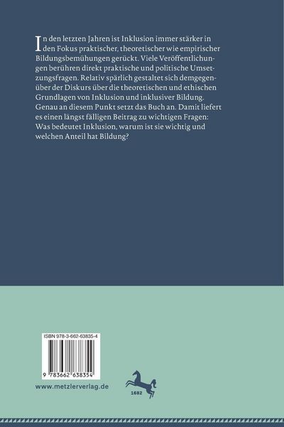 Produktbild: Die Ethik inklusiver Bildung