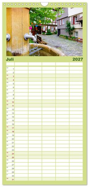 Produktbild: Familienplaner 2027 - Ein Blick auf Alsfeld mit 5 Spalten (Wandkalender, 21 x 45 cm) CALVENDO
