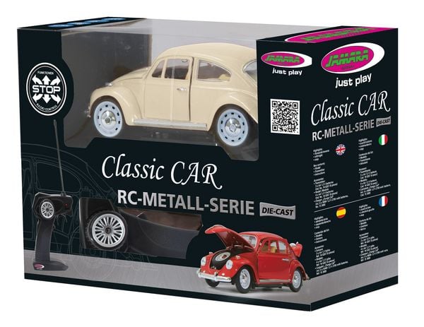 Produktbild: VW K&auml;fer RC Diecast 1:18 creme weiss 40MHz