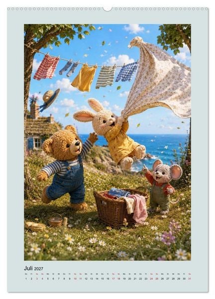 Produktbild: Die Insel der Stofftiere (hochwertiger Premium Wandkalender 2027 DIN A2 hoch), Kunstdruck in Hochglanz