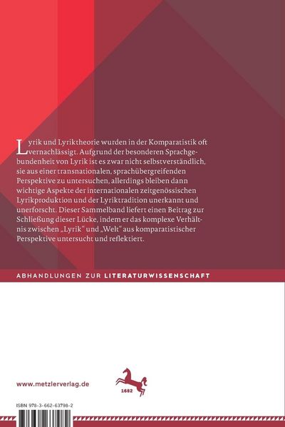 Produktbild: Lyrik der Welt &ndash; Welt der Lyrik