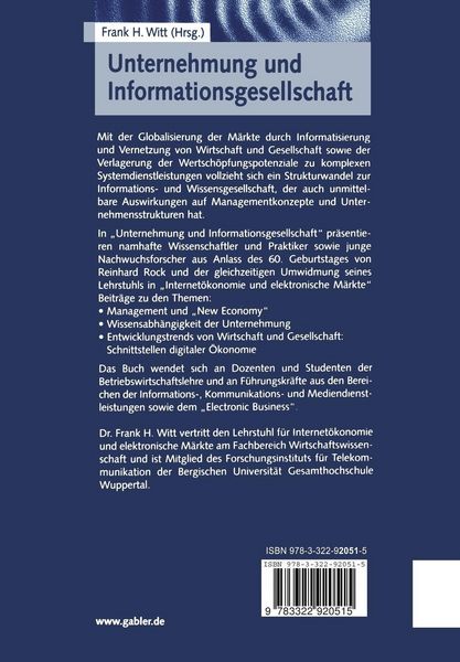 Produktbild: Unternehmung und Informationsgesellschaft