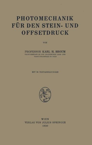 Produktbild: Photomechanik f&uuml;r den Stein- und Offsetdruck