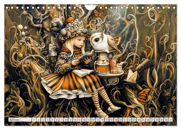 Produktbild: Magische Wesen im Zauberland - Fantasie-Tiere im Steampunk-Kalender (Wandkalender 2026 DIN A4 quer), CALVENDO Monatskalender