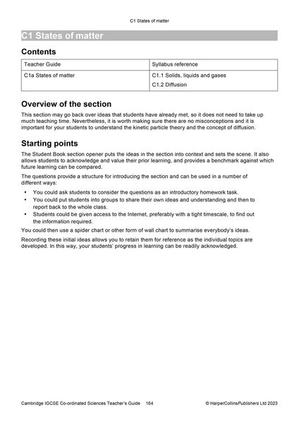 Produktbild: Cambridge Igcse(tm) Co-Ordinated Sciences Teacher Guide