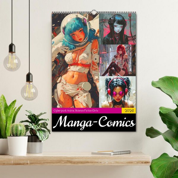 Produktbild: Manga-Comics. Cyberpunk Anime. Science Fiction Girls (Wandkalender 2026 DIN A2 hoch), CALVENDO Monatskalender