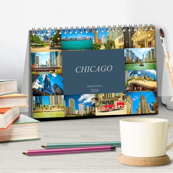 Produktbild: Chicago Impressionen (Tischkalender 2026 DIN A5 quer), CALVENDO Monatskalender