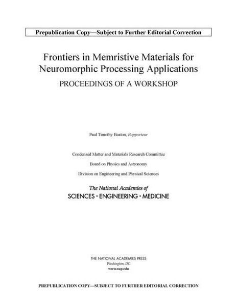 Produktbild: Frontiers in Memristive Materials for Neuromorphic Processing Applications