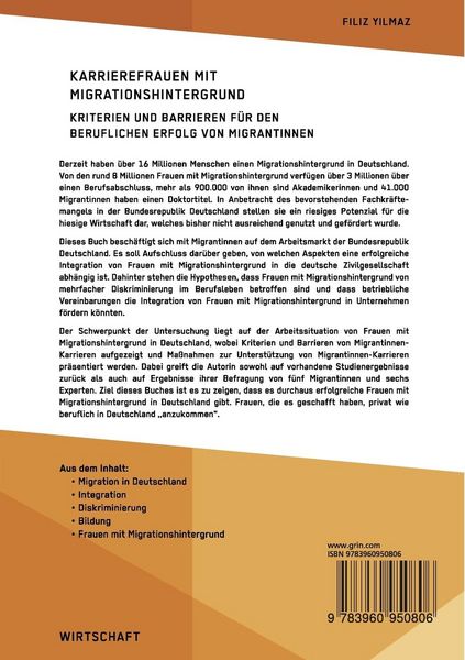 Produktbild: Karrierefrauen mit Migrationshintergrund. Kriterien und Barrieren f&uuml;r den beruflichen Erfolg von Migrantinnen