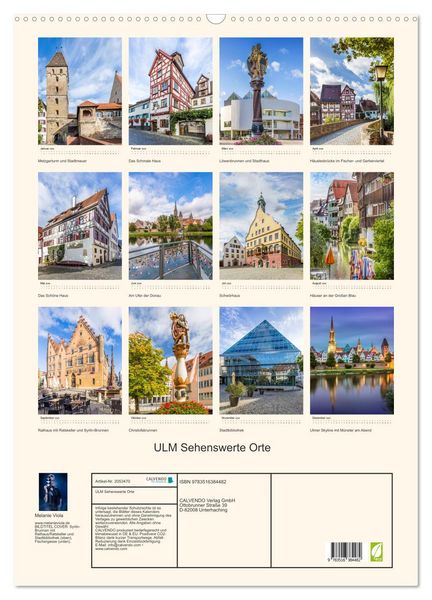 Produktbild: ULM Sehenswerte Orte (Wandkalender 2026 DIN A2 hoch), CALVENDO Monatskalender
