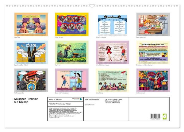 Produktbild: K&ouml;lscher Frohsinn auf K&ouml;lsch (Wandkalender 2026 DIN A2 quer), CALVENDO Monatskalender