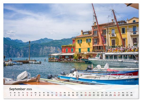Produktbild: Malcesine - Am Ostufer des Gardasees (hochwertiger Premium Wandkalender 2026 DIN A2 quer), Kunstdruck in Hochglanz