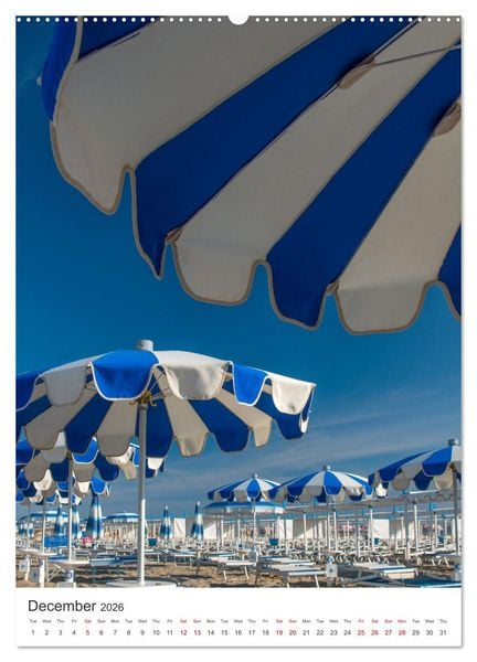 Produktbild: Rimini beach Umbrellas and cabins (Wall Calendar 2026 DIN A2 portrait), CALVENDO 12 Month Wall Calendar