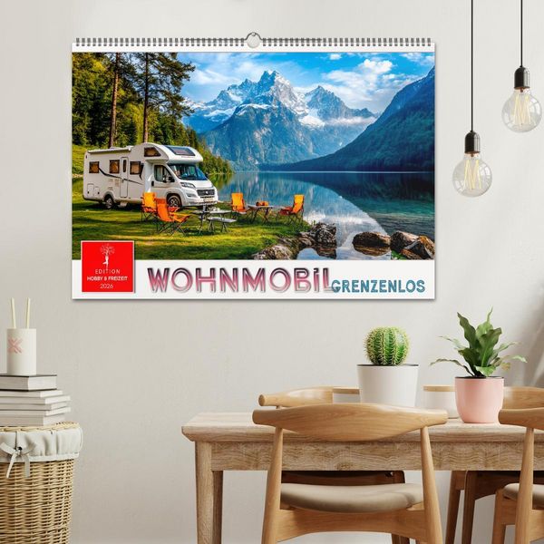 Produktbild: Wohnmobil grenzenlos (Wandkalender 2026 DIN A2 quer), CALVENDO Monatskalender