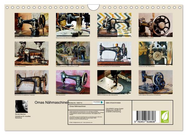 Produktbild: Omas N&auml;hmaschinen (Wandkalender 2026 DIN A4 quer), CALVENDO Monatskalender