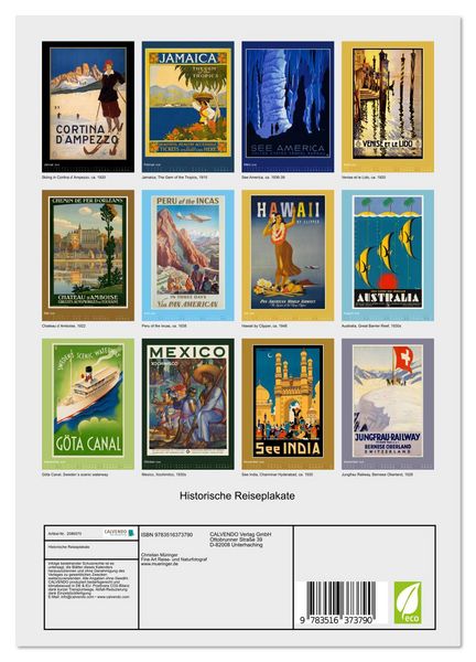 Produktbild: Historische Reiseplakate (Wandkalender 2026 DIN A4 hoch), CALVENDO Monatskalender