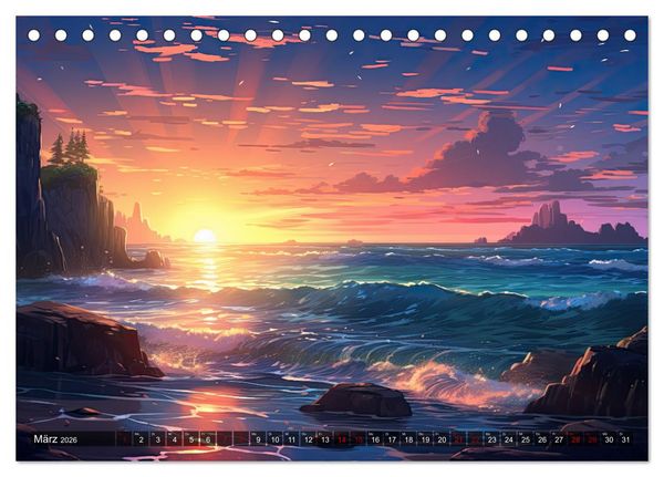 Produktbild: Inspirierende Str&auml;nde (Tischkalender 2026 DIN A5 quer), CALVENDO Monatskalender