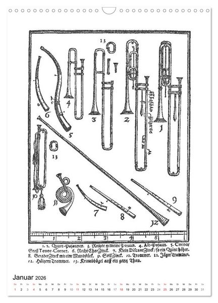 Produktbild: Michael Praetorius Syntagma Musicum (Wandkalender 2026 DIN A3 hoch), CALVENDO Monatskalender