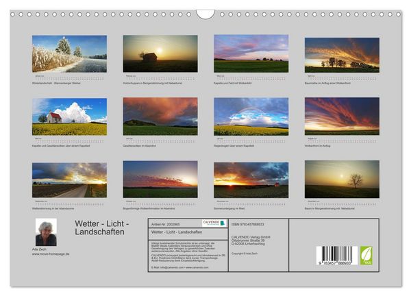 Produktbild: Wetter - Licht - Landschaften (Wandkalender 2026 DIN A3 quer), CALVENDO Monatskalender