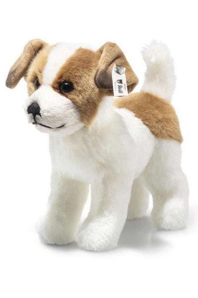 Produktbild: Steiff 076060 - Hund Terrie, stehend, wei&szlig;/hellbraun, Pl&uuml;sch, 17 cm