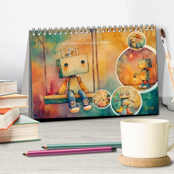 Produktbild: Leevi - Ein Freund zum Tr&auml;umen und Staunen (Tischkalender 2026 DIN A5 quer), CALVENDO Monatskalender