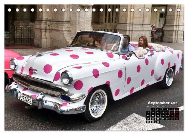 Produktbild: Bunte V&ouml;gel - Originelle Oldtimer in Havanna (Tischkalender 2026 DIN A5 quer), CALVENDO Monatskalender